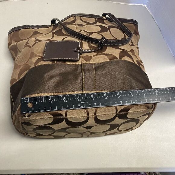 COACH Canvas Signature Logo Bag Brown With Dust Bag 10125‎ - Picture 8 of 14